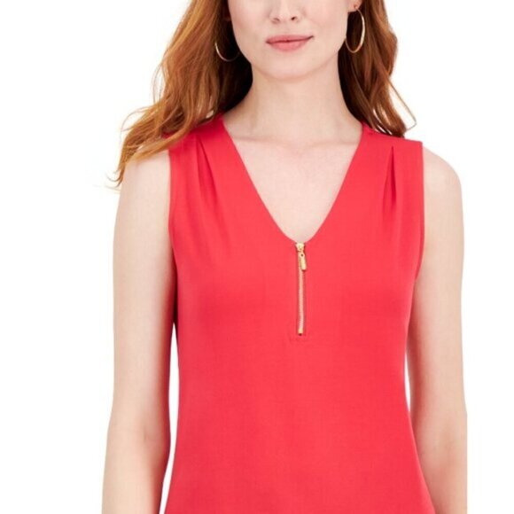 I.N.C. International Concepts Women's XS Sleeveless Hot Pink 1/4-Zip Top NWOT - Picture 2 of 5